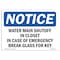 Signmission OSHA Notice Sign, 7" Height, Rigid Plastic, Water Main Shutoff In Closet In Case Of Sign, Landscape OS-NS-P-710-L-18976 - alternate 1